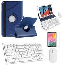 Kit Capa 360 Azul Escuro / Teclado e Mouse branco e Película para Galaxy Tab A7 SMT500/T505 10,4"
