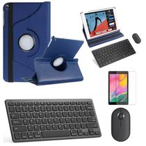 Kit Capa 360 Azul Escuro / Teclado e Mouse preto e Película para Galaxy Tab S5e T725 10.5"
