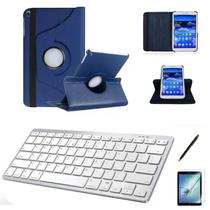 Kit Capa 360/Can/Pel/Teclado Branco Galaxy Tab S6 Lite P615 - Azul Escuro