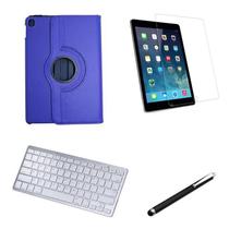 Kit Capa 360/Can/Pel/Teclado Branco New iPad 9 Ger. - 10.2" Azul Escuro