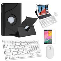 Kit Capa 360 Preto / Teclado e Mouse branco e Película para Galaxy Tab A S Pen 8.0" P205/P200