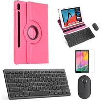 Kit Capa 360 Rosa / Teclado e Mouse preto e Película para Galaxy Tab S6 T860/T865 10.5"