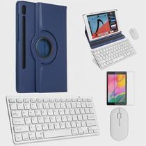 Kit Capa 360 Teclado e Mouse branco e Película Compativel Galaxy Tab S7 T870/T875 11