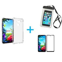 Kit Capa a Prova D'água LG K40s + Capa + Pelicula De Vidro 3D