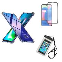 Kit Capa a Prova D'água Moto E7 + Capa + Película De Vidro 3D