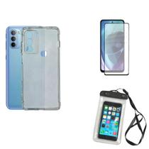 Kit Capa a Prova D'água Moto G31 + Capa + Película De Vidro 3D