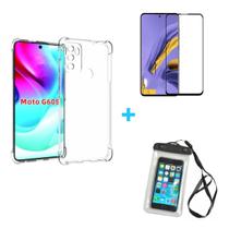 Kit Capa a Prova D'água Moto G60s + Capa + Película De Vidro 3D