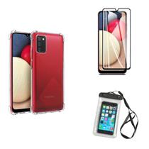 Kit Capa a Prova D'água Samsung Galaxy A03s + Película Vidro 3D + Capa Kit Capa a Prova D'água Samsung Galaxy A03s + Película Vidro 3D + Capa