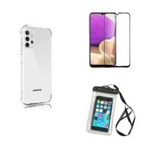 Kit Capa a Prova D'água Samsung Galaxy A33 5G + Película Vidro 3D + Capa