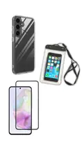 Kit Capa a Prova D'água Samsung Galaxy A35 + Película Vidro 3D + Capa