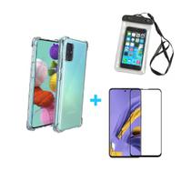 Kit Capa a Prova D'água Samsung Galaxy A71 + Película Vidro 3D + Capa