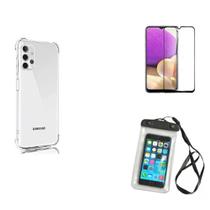 Kit Capa a Prova D'água Samsung Galaxy A73 5G + Capa + Película Vidro