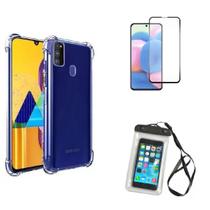 Kit Capa a Prova D'água Samsung Galaxy M21s + Capa + Película Vidro 3D