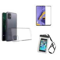 Kit Capa a Prova D'água Samsung Galaxy M51 + Capa + Película Vidro