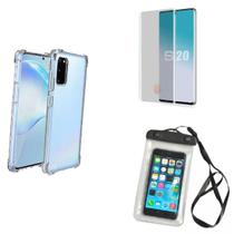 Kit Capa a Prova D'agua Samsung Galaxy S20 Plus + Película Vidro 3D + Capa