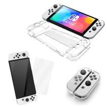 Kit Capa Acrílico + Película Vidro Para Nintendo Switch Oled Kit Capa Acrílico + Película Vidro Para Nintendo Switch Oled