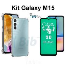 Kit Capa Anti Choque Transparente + Película de Cerâmica para Samsung Galaxy M15 - HUANG