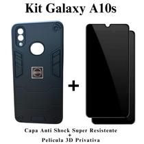 Kit Capa Anti Impacto Armadura Resistente + Pelicula Privativa 3D para Samsung Galaxy A10S