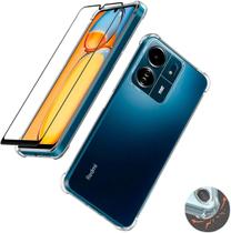 Kit Capa Anti Impacto e Película 5D 9D Dupla-Camada para Xiaomi Redmi 13C