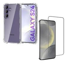 Kit Capa Anti Impacto E Película De Vidro Temperado 3d Para Linha S Galaxy S24, S24 Plus, S24 Fe