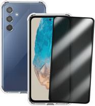 Kit Capa Anti Impacto e Película Privacidade 3D AntiSpy Compatível Samsung Galaxy M35