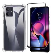 Kit Capa Anti Impacto Motorola G54 + Película De Vidro 3D