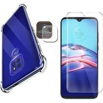 Kit Capa Anti Impacto Motorola Moto E7 Power + Película Vidro + Película para Camera