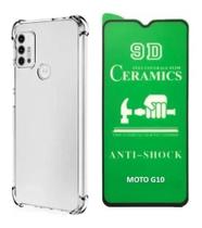 Kit Capa Anti Impacto Motorola Moto G10 + Pelicula De Cerâmica 9D