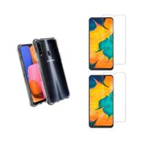 Kit Capa Anti Impacto P/ Galaxy A20s + 2 Pel. Vidro Simples