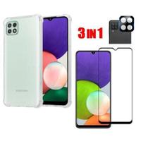 Kit Capa Anti Impacto + Película 3D + Película da Câmera Para Samsung Galaxy A22 4G Kit Capa Anti Impacto + Película 3D + Película da Câmera Para Samsung Galaxy A22 4G
