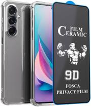 Kit Capa Anti Impacto + Película de Cerâmica Fosca Privacidade 9D Flexível Samsung Galaxy A56 Kit Capa Anti Impacto + Película de Cerâmica Fosca Privacidade 9D Flexível Samsung Galaxy A56