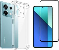 Kit Capa Anti Impacto + Película De Vidro 3D/9D Compatível Com Xiaomi Redmi Note 13 PRO 5G