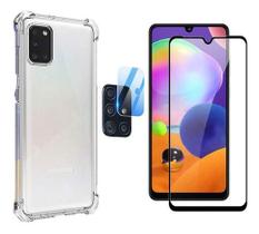 Kit Capa Anti Impacto Samsung Galaxy A31 + Película Vidro + Película para Camera