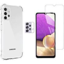 Kit Capa Anti Impacto Samsung Galaxy A32 4G + Película Vidro + Película para Camera