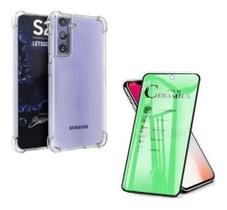 Kit Capa Anti Impacto Samsung Galaxy S21 Plus + Pelicula De Cerâmica 9D