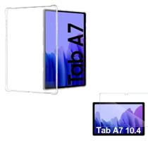 Kit Capa Anti Impacto Transparente Galaxy Tab A7 Sm T500 T505 10.4'' + Pelicula de Vidro