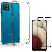 Kit Capa Anti Impacto Transparente para Galaxy M12 + Película Vidro 3D Full