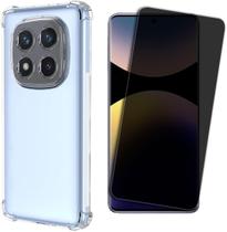 Kit Capa Anti Impactos para Xiaomi Redmi Note 14 Pro 5G, Película 5D Privacidade Anti-Curioso, Kit A