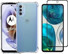 Kit Capa Anti Impactos Transparente + Película 3D de Vidro para Motorola Moto G52