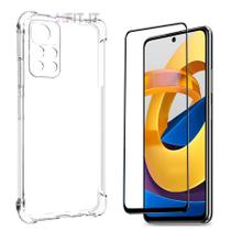 Kit Capa Anti Quedas Poco M4 Pro 5g + Película 5d Cerâmica