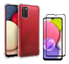 Kit Capa Anti Shock + Película Protetora 3D de Vidro Samsung Galaxy A03s