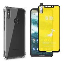 Kit Capa Antichoque + Película Gel 5d Para Moto One Xt1941-3