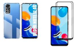 Kit Capa Antishock Compatível RRedmi Note 11 4G / 11S 4G / PPoco M4 PRO 4G 6.43 + Película De Vidro 3D 5D 9D