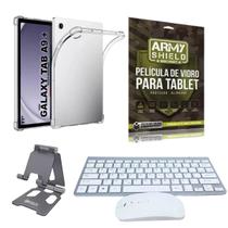 Kit Capa AntiShock Para Galaxy Tab A9 Plus 11" + Teclado e Mouse Bluetooth + Suporte + Pelicula de Vidro 3D - ArmyShield