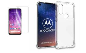 Kit Capa Antishock Reforçada Motorola Moto One Vision / Moto One Action + 01 Película De Nano Gel + Acompanha Kit Sache