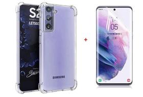 Kit Capa Antishock Reforçada Samsung Galaxy S21 Ultra 6.8 + 01 Película De Nano Gel + Acompanha Kit Sachê