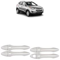 Kit Capa Aplique Maçaneta Ix35 2009 2010 2011 2012 Cromada 4 Peças