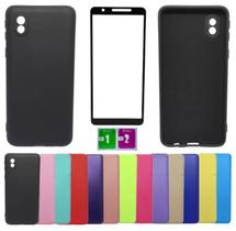 Kit Capa Aveludada Para Galaxy A01 Core + Pelicula Vidro 3d 9D