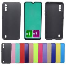 Kit Capa Aveludada Para Galaxy A01 + Pelicula Ceramica