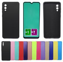 Kit Capa Aveludada Para Galaxy A02 + Pelicula Ceramica